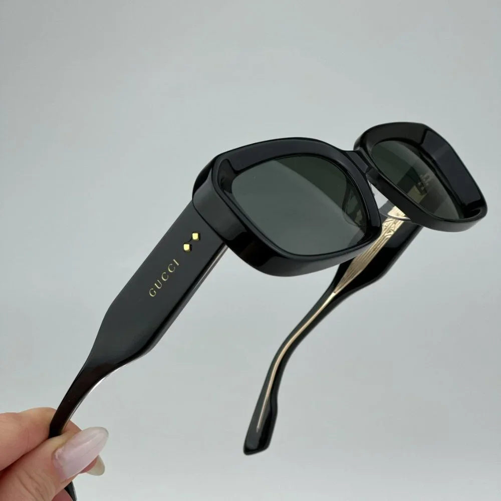 Gucci GG1531SK 001 BRAND NEW Sunglasses Black Grey Unisex Rectangle